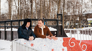 Депутат Госдумы Сергей Пахомов и глава округа Максим Красноцветов посетили Центральный парк