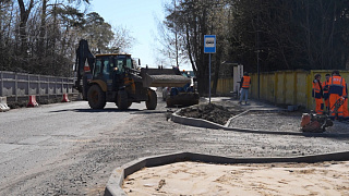 На Учинской улице в Пушкино проходит дорожный ремонт