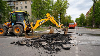 Временные неудобства. Из-за работ водоканала перекрыто движение на улице Чехова